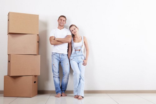 Moving home and storage services in Balham residential street