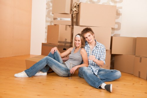 Carefully wrapped household items ready for local removals in Balham
