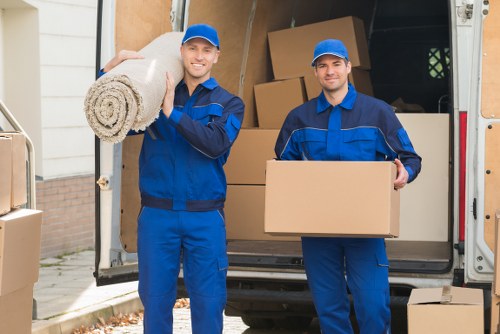 Balham self storage facility with organized storage units and moving boxes